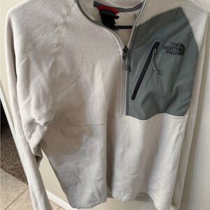 Men’s The North Face Gray and White Fleece Jacket